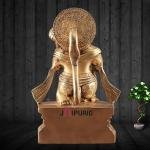 Pure Brass Blessing Hanuman Idol 8" | Enhanced Carvings | 2.5 kg Superfine Craftsmanship | Divine Blessings for Spiritual Space | 6" Width, 4.75" Depth