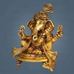 5.5" Super Fine Brass Ganesha Idol | Premium Temple Murti | Divine Grace Statue