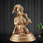 Brass Hanuman Idol Carrying Sanjeevani Mountain 4.5" | Symbol of Strength, Devotion & Courage | 500g Intricate Detailing | Divine Blessings & Protection