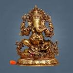 16" Large Pure Brass Ganesha Idol | Majestic Temple Murti | Divine Grace Statue