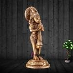 Brass Hanuman in Anjali Namaskar Mudra 4" | Spiritual Symbol of Humility, Devotion & Prayer | Intricate Craftsmanship | 270g Compact Idol | Home Altar Decor