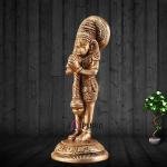 Brass Hanuman in Anjali Namaskar Mudra 4" | Spiritual Symbol of Humility, Devotion & Prayer | Intricate Craftsmanship | 270g Compact Idol | Home Altar Decor