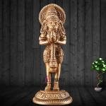 Brass Hanuman in Anjali Namaskar Mudra 4" | Spiritual Symbol of Humility, Devotion & Prayer | Intricate Craftsmanship | 270g Compact Idol | Home Altar Decor