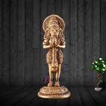 Brass Hanuman in Anjali Namaskar Mudra 4" | Spiritual Symbol of Humility, Devotion & Prayer | Intricate Craftsmanship | 270g Compact Idol | Home Altar Decor