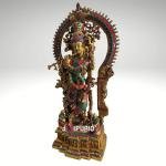 Brass Krishna Statue | Magnificent 32" Temple Idol | Handcrafted Pure Brass Divine Masterpiece | Sacred Temple Grade Art | Jaipurio