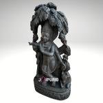 Chintamani Krishna Black Stone Statue | Majestic 2.5ft Divine Sculpture | Handcrafted Temple-Grade Masterpiece | Sacred Art | Jaipurio