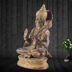 Vintage Brass Lord Hanuman Sculpture 15" | Sand Finish Blessing Mudra | 9.58 kg Divine Presence | 10" Width, 7" Depth | Spiritual Home Decor Masterpiece