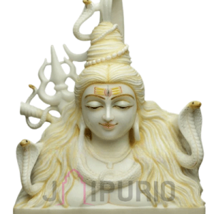 Marble Shiva Statue: Majestic 47CM Pure Stone Idol | Luxury Temple Art | Authentic Indian Craftsmanship | Sacred Masterpiece