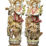 Radha Krishna Statue: Divine Couple Marble Murti | Handcrafted Love Symbol for Temple, Anniversary Gift | Eternal Devotion Home Decor | Buy Authentic Indian Art