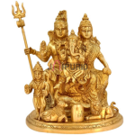 Shiv Parivar Brass Murti: 8x5x9 inch Divine Family | Complete Temple Grade Statue | Sacred Home Temple Art | Bholenath Family Idol