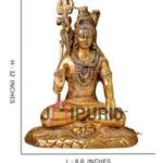 Brass Table Top Lord Shiva Idol | Traditional 20.3 × 12.7 cm Sacred Murti | Handcrafted Mahadev Statue for Home Temple | Premium Decor | Jaipurio