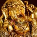 Antique Gold Fine Brass Ganesha Idol | Traditional 15.2 × 5.1 × 14 cm Sacred Murti | Handcrafted Vinayak Statue | Premium Temple Art | Jaipurio