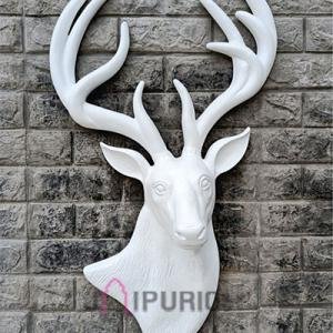 Barasingha Wall Hanging Sculpture | 91.4 x 45.7 x 16.5 cm | 3.5 kg Fiberglass & Marble | Majestic Swamp Deer Art | Rustic Decor | Jaipurio