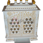 White Marble Home Temple: Compact Handcrafted Mandir | Elegant Spiritual Decor