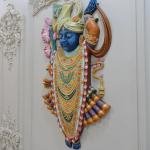 Shrinathji 3D Wall Sculpture | Premium 127 × 76.2 × 12.7 cm Fiberglass & Marble Powder Art | Sacred Temple Relief | Divine Decor