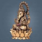 Brass Superfine Ganesh Idol | 8" x 5.5" x 5.5" | 1.4 kg | Premium Quality | Perfect Sacred Art | Traditional Design | Jaipurio