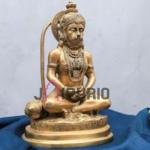 Antique Golden Brass Hanuman Idol | Traditional 19.6 × 8.9 × 12.7 cm Divine Protector | Hand-Etched Bajrangbali Statue | Sacred Art | Jaipurio