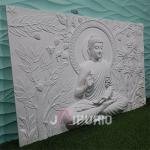 Gautam Buddha Wall Sculpture | 121.9 cm x 182.9 cm x 20.3 cm | 25 kg Fiberglass & Marble | Serene Buddhist Art Decor | Enlightenment Masterpiece