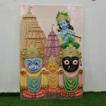 Jagannath Temple Wall Sculpture (137.2 cm × 91.4 cm × 12.7 cm/54" × 36" × 5", 18000 g) | Sacred Temple Architecture | Premium Fiberglass with Marble Powder by Jaipurio