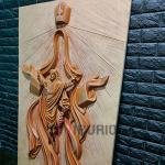 Sacred Jesus Wall Hanging Sculpture (152.4 cm × 91.4 cm × 12.7 cm/60" × 36" × 5", 21000 g) | Divine Christian Art | Premium Fiberglass with Marble Powder