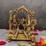 9" Pure Brass Ganesha Laxmi Pair | Sacred Divine Duo | Prosperity Blessing Murti