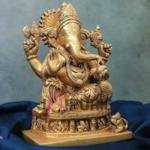 Antique Golden Ganesha Brass Idol | Traditional 22.9 × 10.9 × 17.8 cm Table Top Murti | Handcrafted Vinayak Statue | Premium Decor | Jaipurio