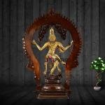 Brass Nataraja Statue | 26" x 17" x 6.5" | 18 kg | Dual Tone Finish | Anandatandav Dance Form | Sacred Temple Art | Jaipurio