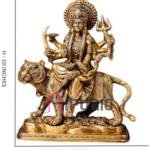 Antique Golden Durga Devi Brass Idol | Traditional 25.4 × 10.2 × 19.1 cm Table Top Murti | Handcrafted Maa Statue | Premium Temple Decor | Jaipurio