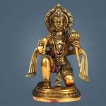 11.5" Brass Blessing Hanuman Idol | Sacred Temple Murti | Divine Grace Statue