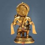 11.5" Brass Blessing Hanuman Idol | Sacred Temple Murti | Divine Grace Statue