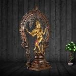 Brass Nataraja Statue | 26" x 17" x 6.5" | 18 kg | Dual Tone Finish | Anandatandav Dance Form | Sacred Temple Art | Jaipurio