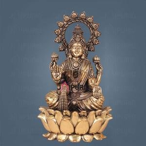 Brass Superfine Lakshmi Idol - 8" Height