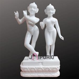 ISKCON Radha Krishna Marble Statue | Divine 2ft Temple Murti | Handcrafted Pure Marble Masterpiece | Sacred Art | Jaipurio