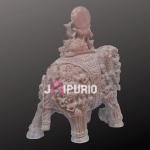 Krishna on Elephant Pink Stone Statue | Divine 18" Temple Art | Handcrafted Sacred Masterpiece | Unique Sculpture | Jaipurio