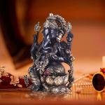 Ganesha Black Edition Brass Statue - 12" Height | Handcrafted Pure Brass Idol