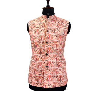 Palace Drapes Modi Jacket Lotus Legacy Print - Premium Cotton Satin Royal Heritage | Jaipurio