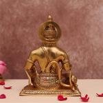 9" Pure Brass Blessing Hanuman Idol | Sacred Temple Murti | Divine Grace Statue