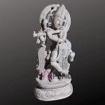 Pink Stone Krishna Idol | Divine 1.5ft Temple Murti | Handcrafted Sacred Sculpture | Traditional Art Masterpiece | Jaipurio