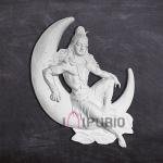 Lord Shiva with Moon Wall Sculpture | Majestic 152.4 × 121.92 × 30.48 cm Fiberglass Art | Premium 20000 gm Divine Masterpiece | Sacred Decor