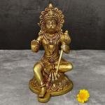 8" Pure Brass Hanuman Idol | Traditional Temple Murti | Sacred Devotion Statue