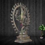 Brass Urdhava Tandava Nataraja | 24.5" x 16" x 6" | Sacred Lifted Dance | Lord Shiva's Supreme Dance | Temple Art | Divine Energy | Jaipurio