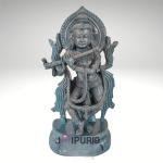 Blue Krishna Soapstone Statue | Divine 15" Temple Murti | Handcrafted Sacred Masterpiece | Traditional Art | Jaipurio