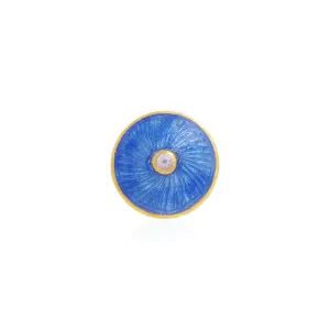 Blue Guilloche Cufflink | Art Deco Design | Diamond Accent | Jaipurio