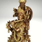 28" Hand Carved Krishna With Cow Brass Idol | Copper & Brass Finish | Jaipurio