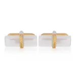 Crystal Bar Cufflinks | Premium Design | Gold Accent | Jaipurio