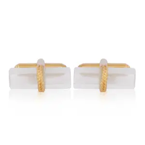 Crystal Bar Cufflinks | Premium Design | Gold Accent | Jaipurio