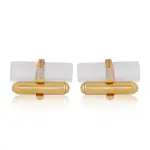 Crystal Bar Cufflinks | Premium Design | Gold Accent | Jaipurio