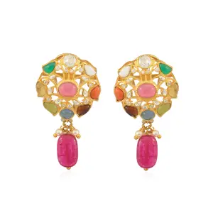 Navratan Earring | Jaipurio Curates Holiday Collection | Festive Elegance