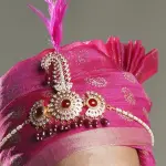 Royal Magenta & Red Kalangi Sarpech | Handcrafted Premium Groom's Turban Brooch | Traditional Wedding Accessories | Luxury Heritage Design