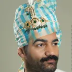 Golden-Sky Blue Safa | Regal Turban for Men | Jaipurio